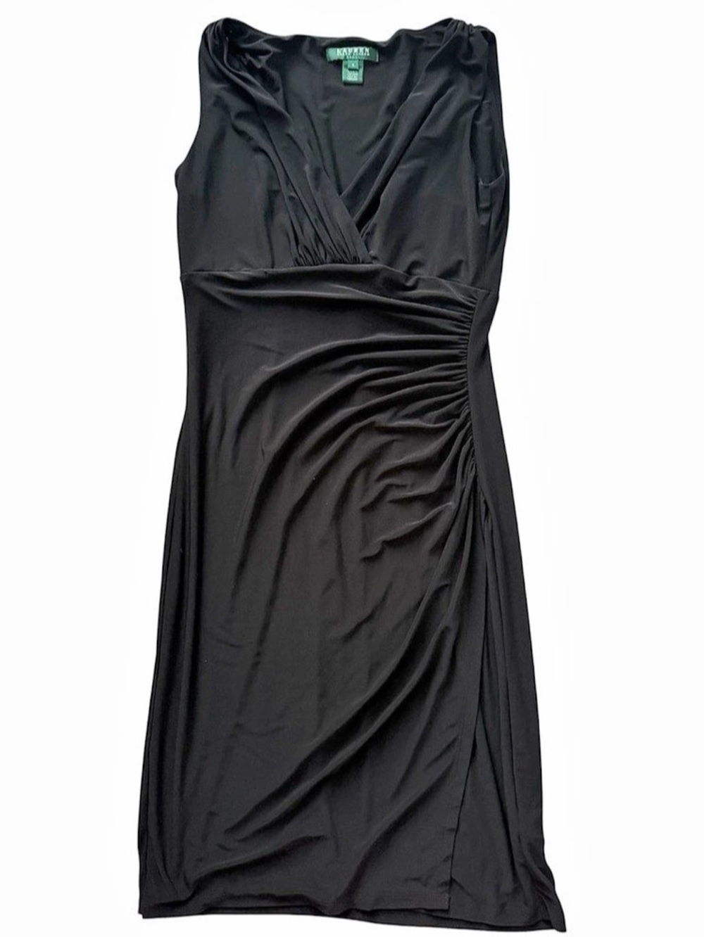 Lauren Ralph Lauren Black Ruched Sheath Dress